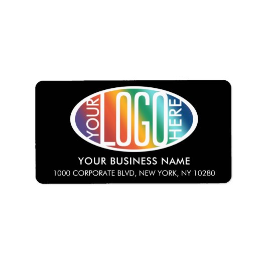 Uw Business Logo Simple Black Retouradres Etiket (Voorkant)