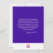 Uw Business Logo Simple Magenta bedankkaart Kaart (Achterkant)