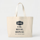 Uw Business Logo Slogan en Bedrijfsnaam Aangepast Grote Tote Bag (Voorkant)