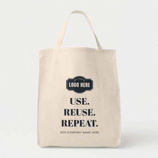 Uw Business Logo Slogan en Bedrijfsnaam Aangepast Tote Bag (Voorkant)