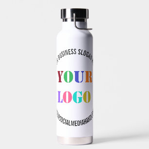 Uw Business Logo Social Media Name Water Flacon Waterfles