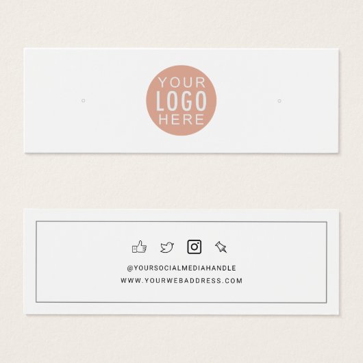 Uw Business Logo Stud Oorbellen Display Kaart (Voorkant /achterkant)