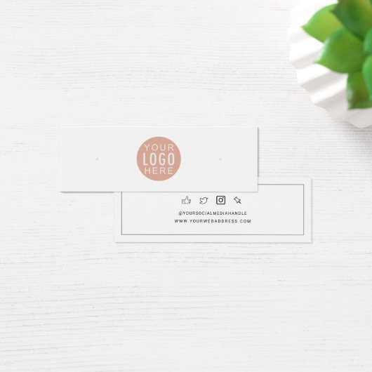 Uw Business Logo Stud Oorbellen Display Kaart (Bureau)