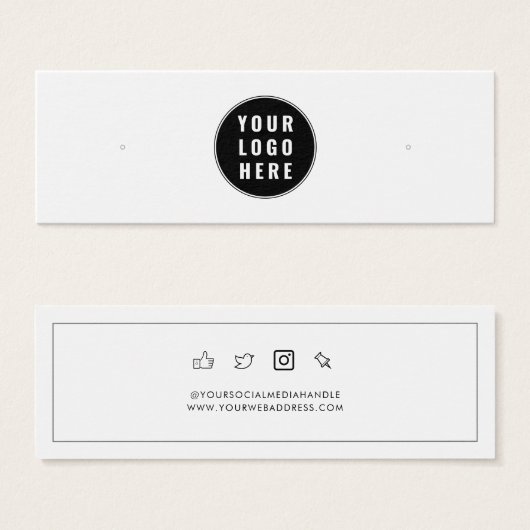 Uw Business Logo Stud Oorbellen Display Kaart (Voorkant /achterkant)