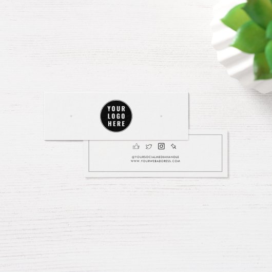 Uw Business Logo Stud Oorbellen Display Kaart (Bureau)