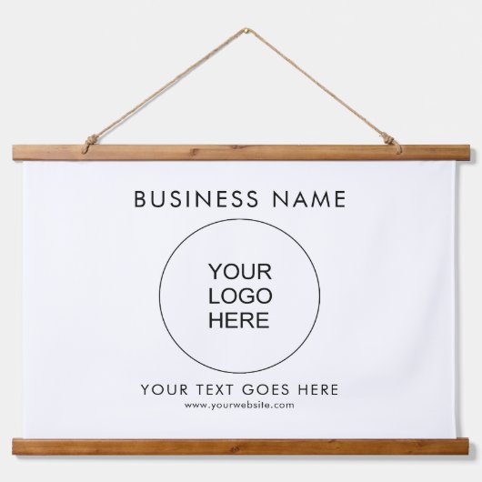 Uw Business Logo Text Aangepaste Sjabloon toevoege Hangend Wandkleed (Voorkant)