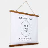 Uw Business Logo Text Aangepaste Sjabloon toevoege Hangend Wandkleed (Gebogen)