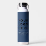 Uw Business Logo Website - Aangepaste waterfles<br><div class="desc">Uw Business Logo Website of slogan Custom Water Bottle. Een eenvoudig modern design in blauw en wit marineschip,  voor een stijlvol en professioneel uiterlijk. Om het even welke kleur,  om het even welk doopvont,  geen minimum.</div>