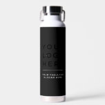 Uw Business Logo Website - Aangepaste waterfles<br><div class="desc">Uw Business Logo Website of slogan Custom Water Bottle. Een eenvoudig modern design in zwart-wit,  voor een stijlvol en professioneel uiterlijk. Om het even welke kleur,  om het even welk doopvont,  geen minimum.</div>