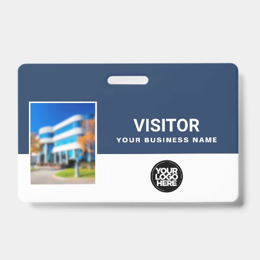 Uw Business Visitor Photo Bar Code, Logo Lanyard Badge (Voorkant)