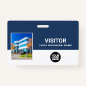 Uw Business Visitor Photo Bar Code, Logo Lanyard Badge (Voorkant)