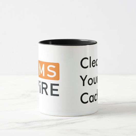 Uw cache wissen | Technische Humor | Logo bedrijf Mok (Midden)