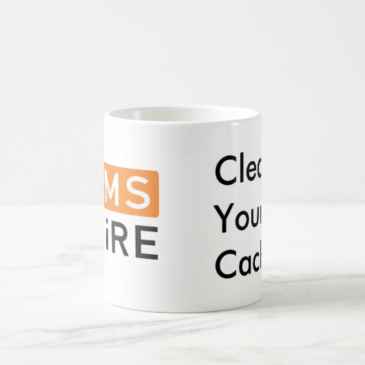 Uw cache wissen | Technische Humor | Logo bedrijf Mok (Center)