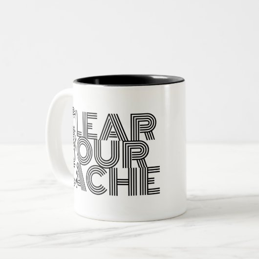 Uw cache wissen tweekleurige koffiemok (Voorkant links)