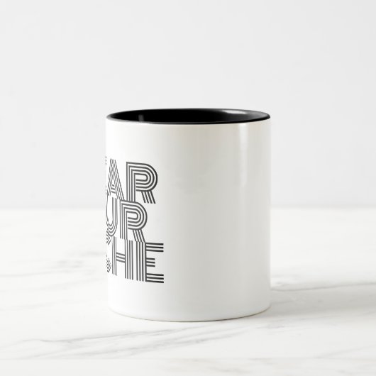 Uw cache wissen tweekleurige koffiemok (Center)