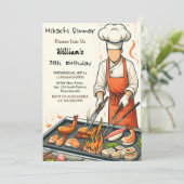 Uw chef-kok BBQ Japans Sushi Hibachi 40e verjaarda Kaart (Staand voorkant)