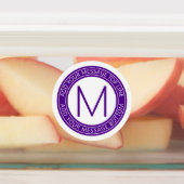 Uw cirkelvormige tekst & monogram | Paarse waterdi Labels (Aangebracht)