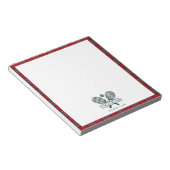 Uw Club Naam Tennis Team Staf Stewart Tartan Notitieblok (Schuin)