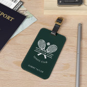 Uw clubnaam Tennis Pictogrammen Groen Elke kleur Bagagelabel