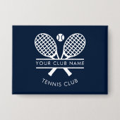Uw clubnaam Tennis Sports Navy Blue Button (Voorkant)