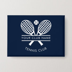 Uw clubnaam Tennis Sports Navy Blue Button