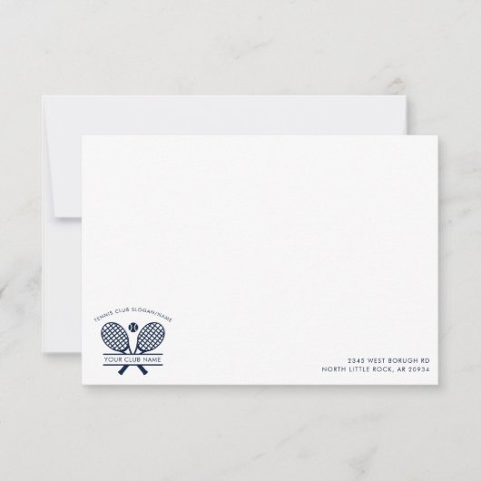 Uw clubnaam Tennis Team Custom Bedankkaart (Voorkant)