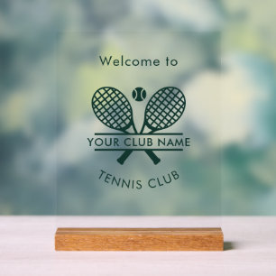 Uw clubnaam Tennis Team Receptie Elke kleur Acryl Bord