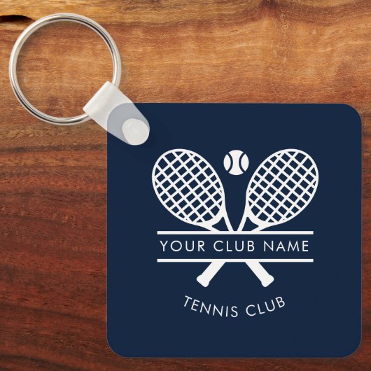 Uw clubnaam Tennis Team Spelers Custom Sleutelhanger (Voorkant)
