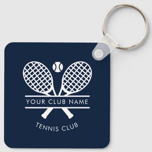 Uw clubnaam Tennis Team Spelers Custom Sleutelhanger (Achterkant)