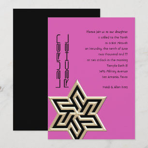 Uw Colors Bat Mitzvah Large Gold Star van David Kaart