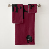 Uw Colour Bath Towels met Lion - Bordeaux Bad Handdoek (Insitu)