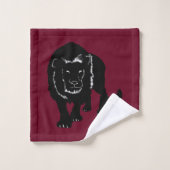 Uw Colour Bath Towels met Lion - Bordeaux Bad Handdoek (Wasdoekje)