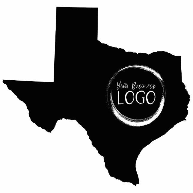 Uw Colour Texas-vorm met Logo-Afbeelding Fotobeeldje Sleutelhanger (Voorkant)