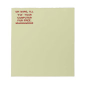 Uw computer gratis herstellen? notitieblok (Voorkant)