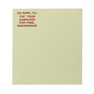 Uw computer gratis herstellen? notitieblok