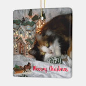 Uw computerkat of hond met Kerstmis Keramisch Ornament (Links)