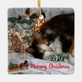 Uw computerkat of hond met Kerstmis Keramisch Ornament (Voorkant)