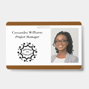 Uw Corporate Logo & Headshot Burnt Sinaasappel Badge