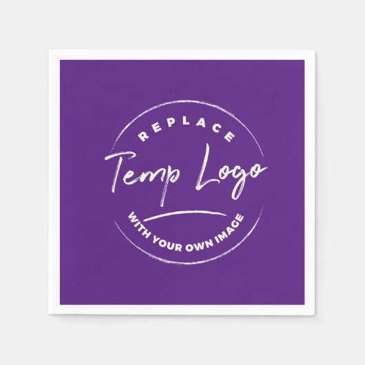 Uw Corporate Logo of Afbeelding Royal Paarse Servet (Voorkant)