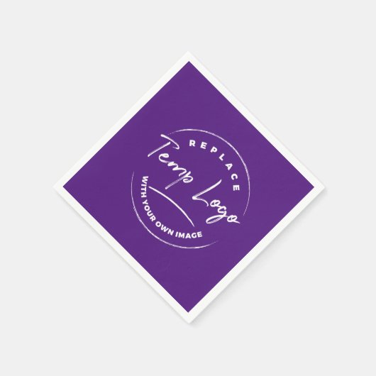 Uw Corporate Logo of Afbeelding Royal Paarse Servet (Hoek)