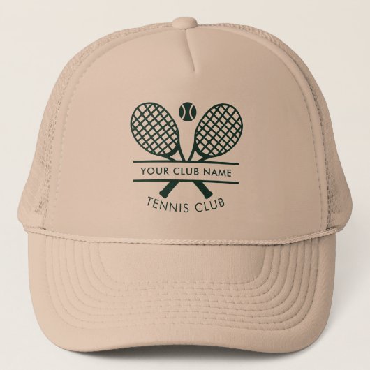 Uw Country Club naam tennis pictogrammen elke kleu Trucker Pet (Voorkant)
