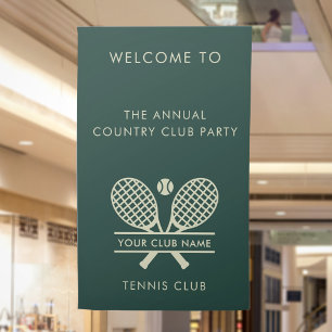 Uw Country Club Naam Tennis Team Evenementen Groen Spandoek