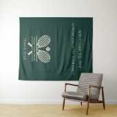 Uw Country Club Naam Tennis Team Evenementen Groen Wandkleed (In Situ (horizontaal))