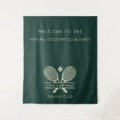 Uw Country Club Naam Tennis Team Evenementen Groen Wandkleed (Voorkant)