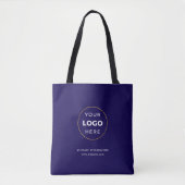 Uw Custom Logo Business Navy Blue Tote Bag (Voorkant)