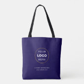 Uw Custom Logo Business Navy Blue Tote Bag (Achterkant)