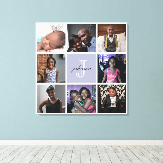 Uw Custom Monogram Wrapped Canvas Print (Insitu (Houten vloer))