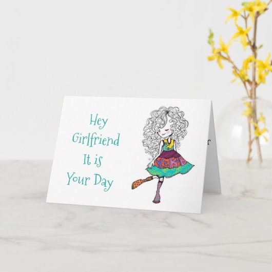 UW DAG *** OM TE SCHIJNEN *** VRIENDIN - UW VERJAA KAART (Gele Bloem)