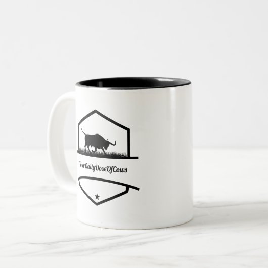 Uw dagelijkseDoseOfCows-Mokken Tweekleurige Koffiemok (Voorkant links)
