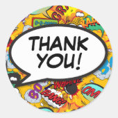 Uw dank U Bericht Spraak Bubble Fun Comic Ronde Sticker (Voorkant)